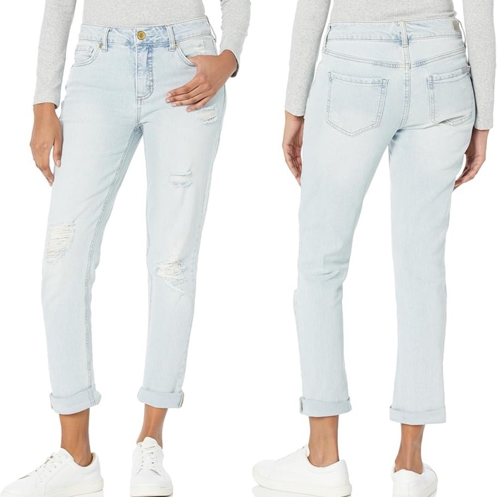Seven7 Size 6 Denim Light Wash Distressed Weekend Slim Fit Jeans